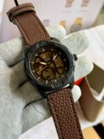 Fossil-Bronson First copy automatic watch – skeleton dial with leather strap.