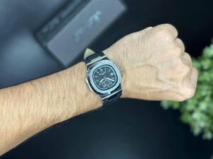 Patek Philippe Geneve first copy – denim strap with octagonal bezel.