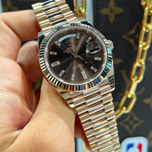 Rolex Day-Date Chocolate Dial First Copy Watch man holding in his hand