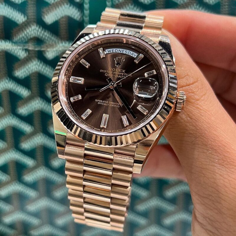 Showcasing Rolex Day-Date Chocolate Dial First Copy Watch