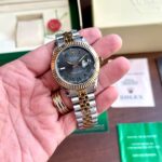 Rolex Datejust Grey Quartz First Copy Watch Close shot