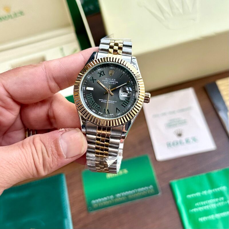 Full shot of a Rolex Datejust Grey Quartz First Copy Watch