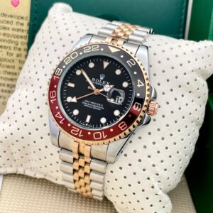 Close shot on watch pillow of Rolex GMT Master II Quartz First Copy Watch
