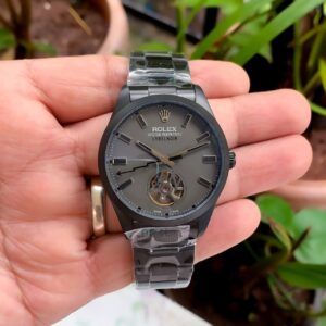 Rolex Label Noir Black First Copy Watch Straight shot with watch in hand