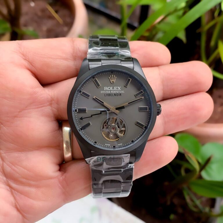 Rolex Label Noir Black First Copy Watch Straight shot with watch in hand