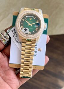 Rolex Day-Date Green Diamond Bezel First Copy Watch