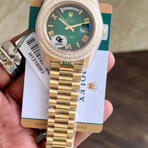 Rolex Day-Date Green Diamond Bezel First Copy Watch