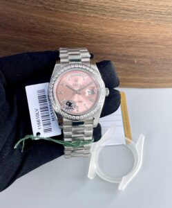 Rolex Day-Date President Pink Diamond Dial First Copy Watch - Image 2