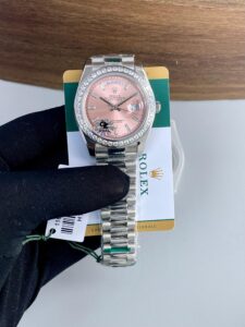 Rolex Day-Date President Pink Diamond Dial First Copy Watch - Image 3