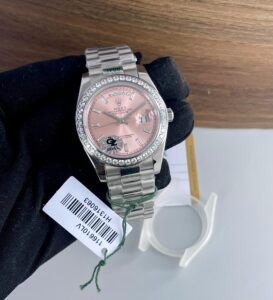 Rolex Day-Date President Pink Diamond Dial First Copy Watch - Image 5