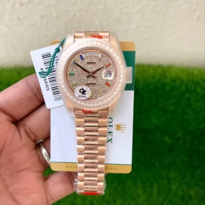 Rolex Day-Date Rainbow Diamond Dial First Copy Watch