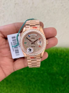 Rolex Day-Date Rainbow Diamond Dial First Copy Watch - Image 2