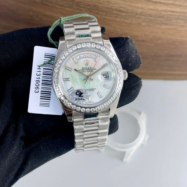 Rolex Day-Date White Diamond Bezel First Copy Watch