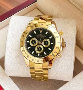 Rolex Daytona Golden Black Dial First Copy Watch - Image 3