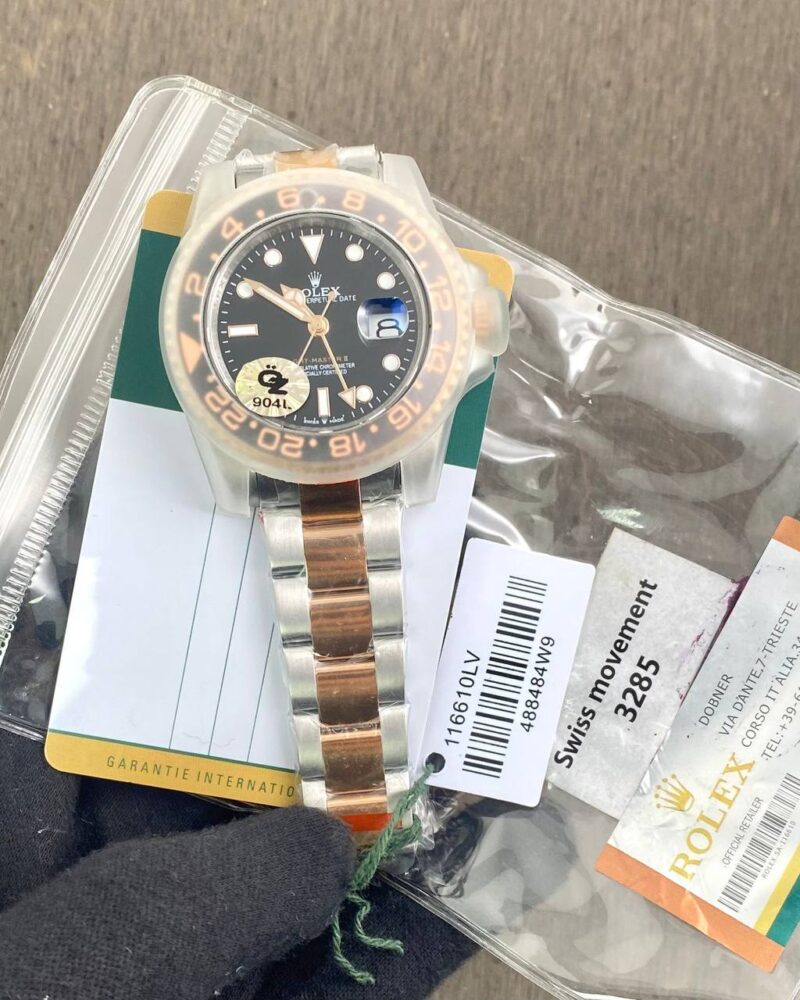 Full shot of Rolex GMT Master II Root Beer Swiss Semi 3285 First Copy Watch