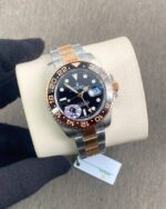 Rolex GMT Master II Root Beer Swiss Semi 3285 First Copy Watch on a soft watch case pillow