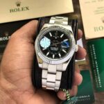 Rolex Sky Dweller Black Dial First Copy Watch Close shot in hand