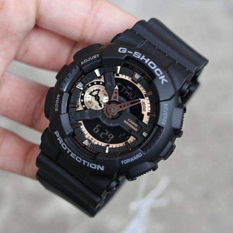 Casio G-Shock GA-110-1BDR first copy men’s watch – black resin band, chronograph, world time.