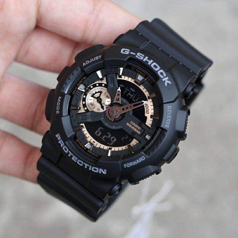 Casio G-Shock GA-110-1BDR first copy men’s watch – black resin band, chronograph, world time.