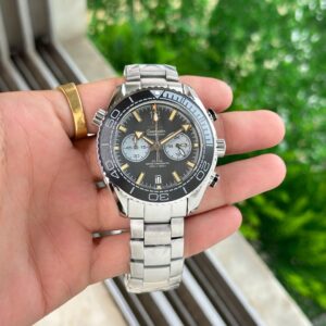 Omega Seamaster Planet Ocean 600M Chronograph first copy men’s watch – 45MM, gray dial, stainless steel bracelet.