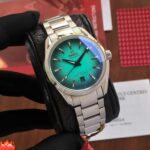 Omega Seamaster Aqua Terra first copy men’s watch – map dial, stainless steel strap, automatic movement.