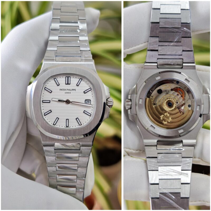 Patek Philippe Nautilus 5711/1A White first copy men’s watch – stainless steel case, automatic, white dial.