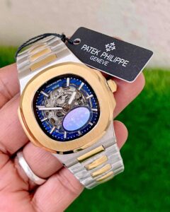 Skeleton automatic Patek Philippe first copy – stainless steel bracelet.