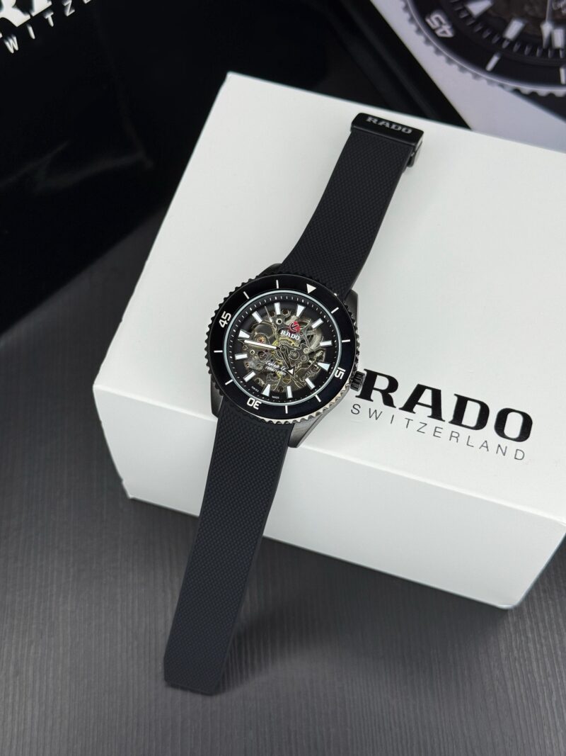 Rado Captain Cook 43MM first copy men’s watch – automatic, rubber strap, sapphire crystal glass.