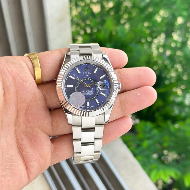 Rolex Sky-Dweller Blue Dial 42 First Copy Watch Hand shot