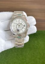 Front shot of Rolex Sky-Dweller White Dial First Copy Watch
