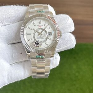 Front shot of Rolex Sky-Dweller White Dial First Copy Watch
