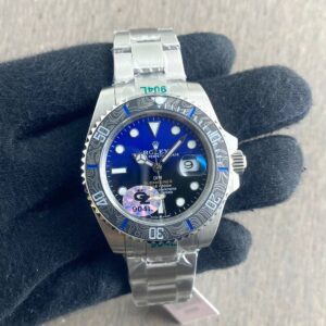Rolex Submarine Silver Blue DIW Limited Edition – 41MM Watch close shot in hand