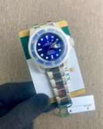 Full shot of Rolex Submarine Silver Bracelet Blue Dial 41 First Copy Watch