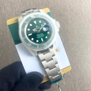 Full shot of Rolex Submarine Silver Green Hulk 41 First Copy Watch