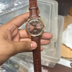 Seiko Presage SRPB46 Cocktail Time first copy men’s watch – 40MM, brown dial, leather strap, automatic.