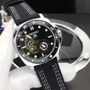 Seiko Tourbillon first copy men’s watch – 43MM, black dial, rotating tourbillon, automatic.