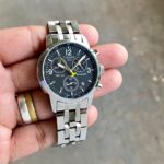 Tissot PRC 200 first copy chronograph – date indicator, steel bracelet.