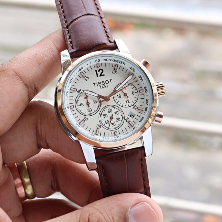 Tissot PRC 200 – white dial first copy with chronograph display.