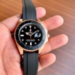 First Copy Rolex Yacht-Master Black Rubber Strap Watch
