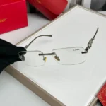 Cartier Rimless Panther Detail Eyeglasses for Men - Image 2