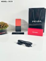 Prada 3835 Matte Black Square Frame Sunglasses - Image 2