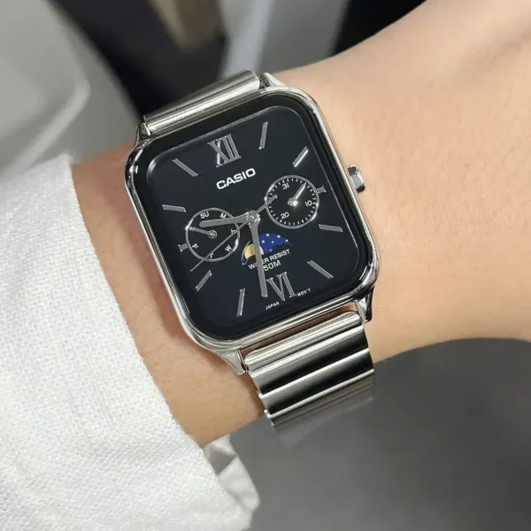 Casio Moon Phase Full Black Quartz Watch