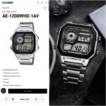 Casio Royale Stainless Steel 7AA Premium Black Watch - Image 3