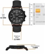 Emporio Armani Chronograph Black Dial 43MM - Image 4