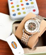Fossil Rose Gold Automatic Bracelet Watch - Image 3
