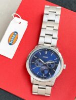 Fossil Silver Chronograph Watch with Multi-Color Dial - Image 2