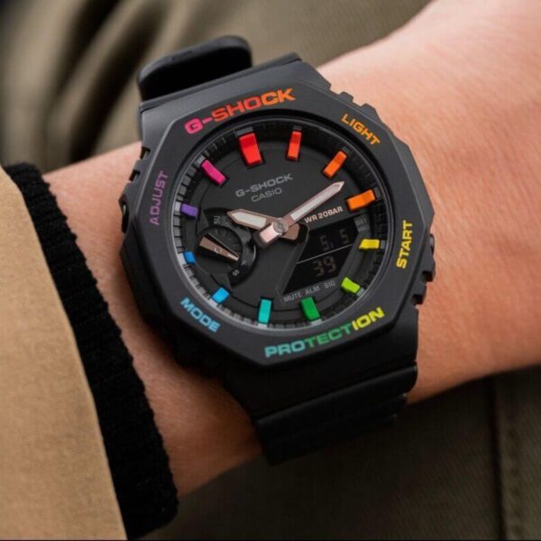 G-Shock GA-2100 Digital Watch in Rainbow Colors
