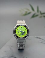 G Shock GM-2100D Silver Green Watch