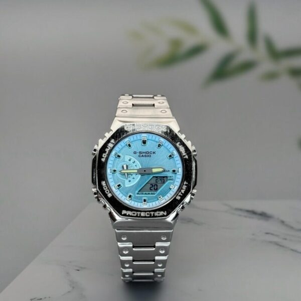 G Shock GM-2100D Silver Ice Blue First Copy