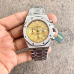 Audemars Piguet Royal Oak Stainless Steel Gold Dial 12Hr Chronograph